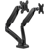 Arozzi Alzare Dual Gas Lift Monitor Arm 360° Screen Rotation Cable Management Black - CompuMe